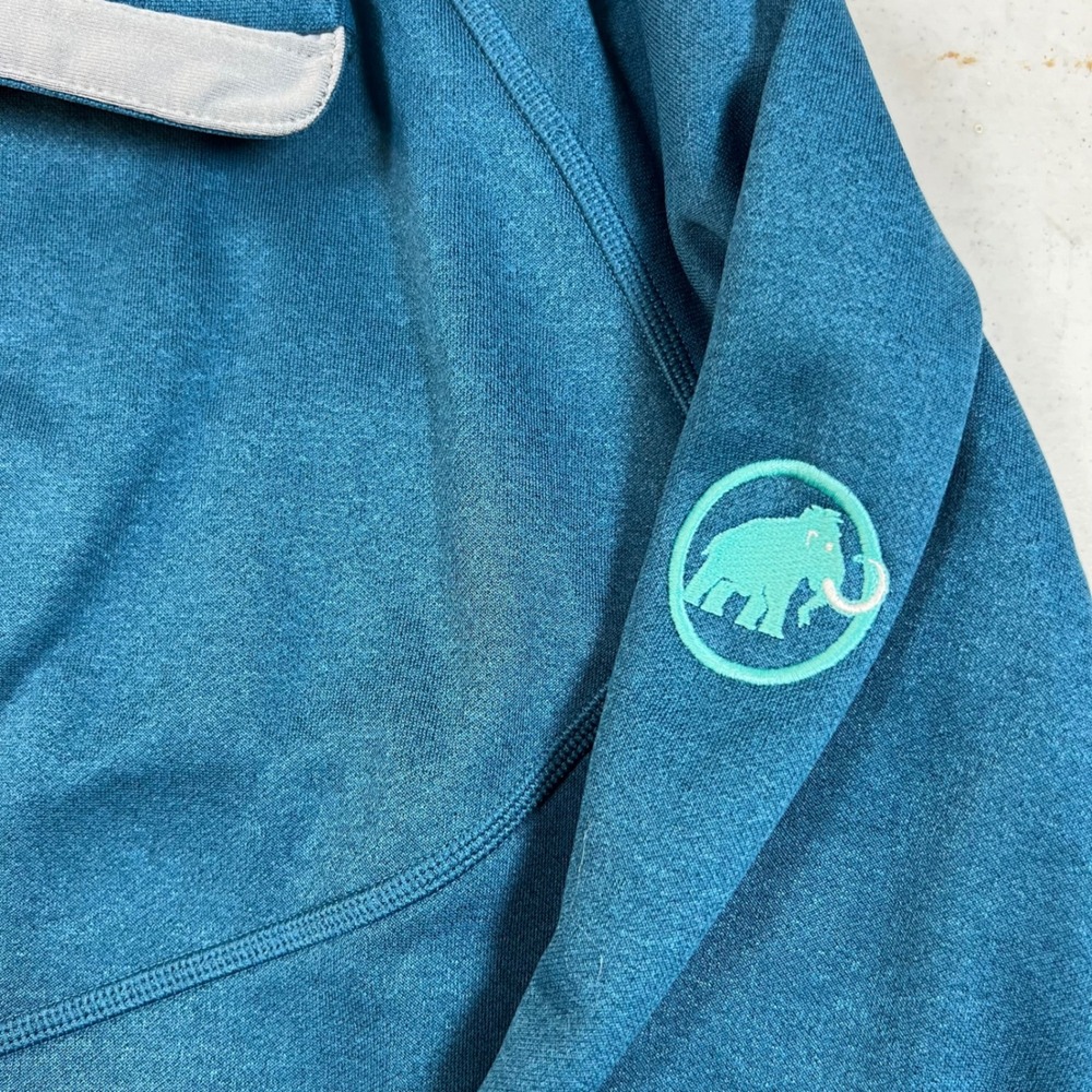 Mammut Womens Full Zip Fleece Jacket Teal Blue Thumbhole‎ Mid Layer Size Small - Picture 6 of 9